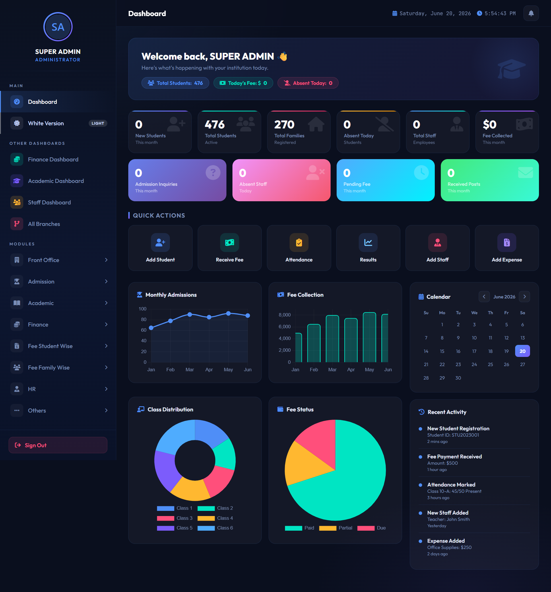 Super Admin Dashboard