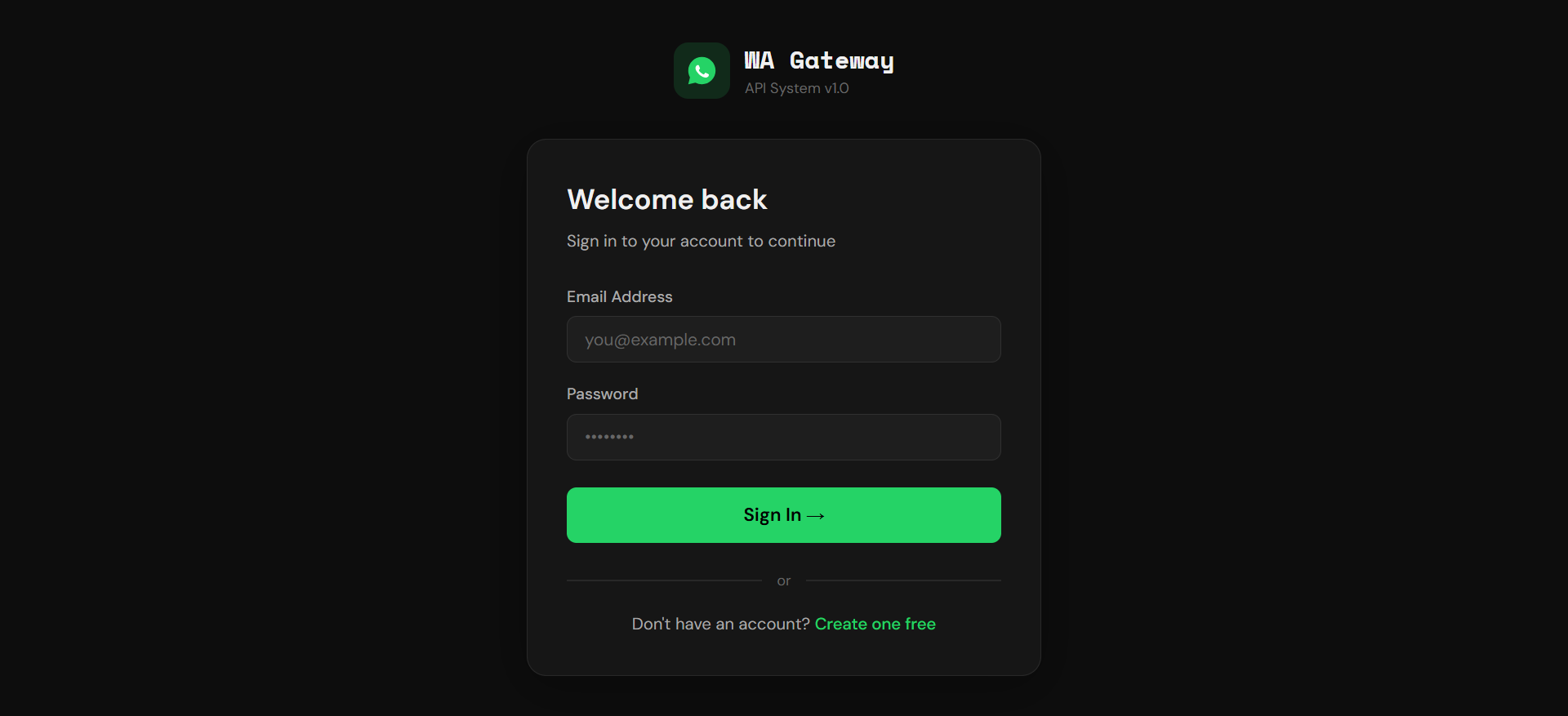 WhatsApp API Login