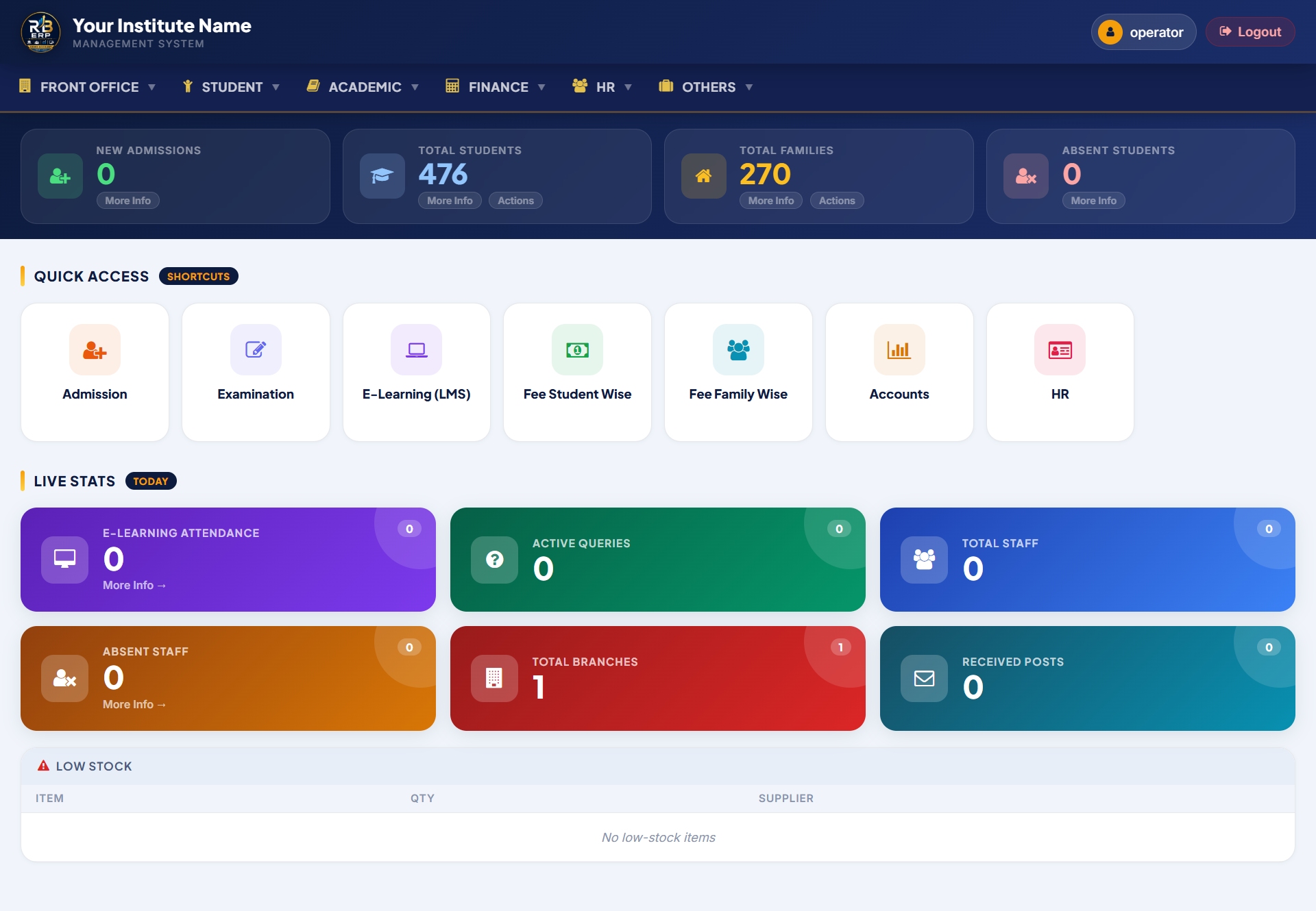 Operator Dashboard